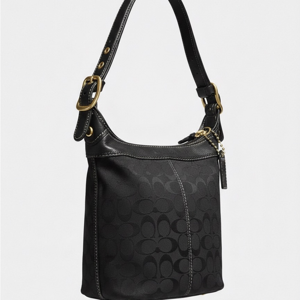 Coach Black and Gold Accent Shoulder Bag